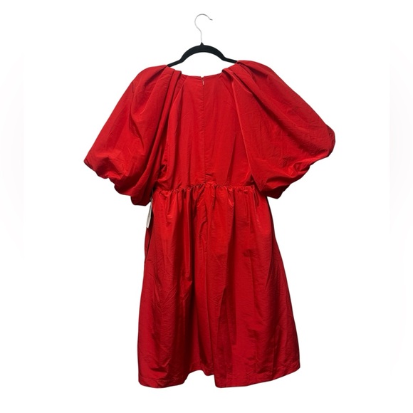 Hyacinth House Red Puff Sleeve Mini Dress - Courtney Shirred Bodice - Picture 5 of 7